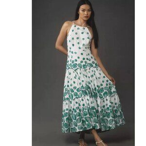 Anthropologie Maeve Tiered Seashell Maxi Dress